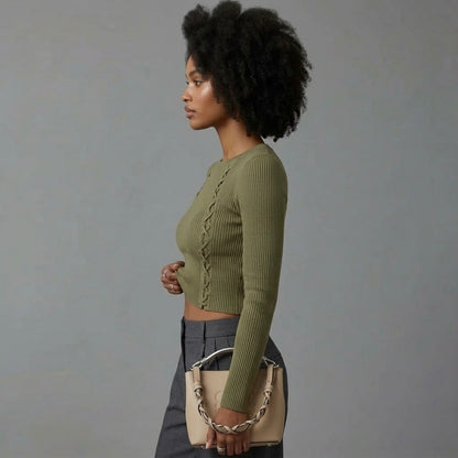 Amara | Ribbed Long Sleeve Contour Top