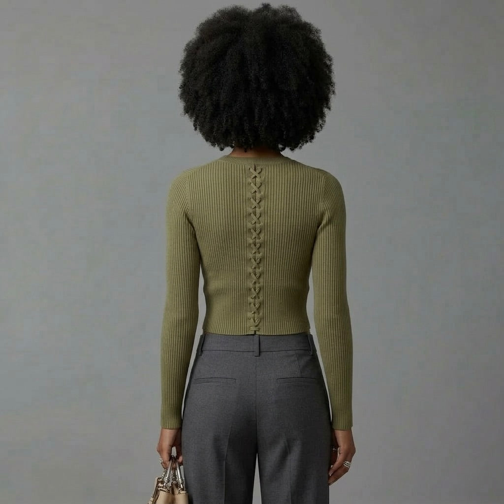 Amara | Ribbed Long Sleeve Contour Top