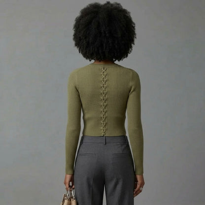 Amara | Ribbed Long Sleeve Contour Top