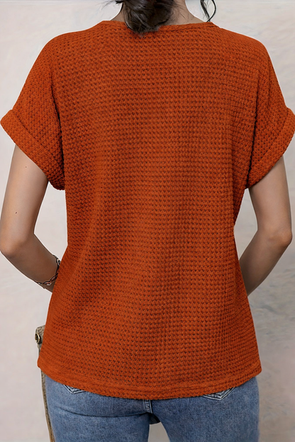 Rosa™ | Top with Round Neck and Lace Trim