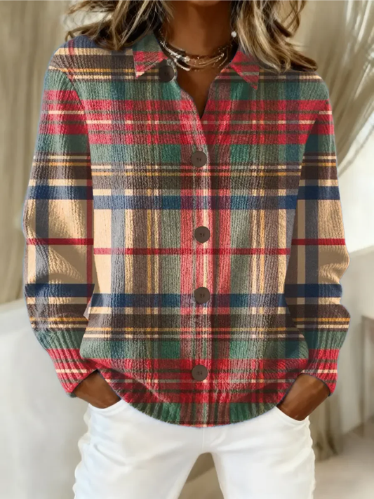 Nora – Checked Knitted Blouse